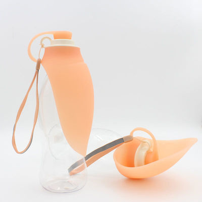 Foldable পাতার আকৃতি 580ML সিলিকন কুকুর জল বোতল ফুটো প্রমাণ