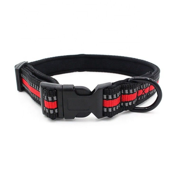 Neoprene আস্তরণের কুকুর কলার শিকল সেট প্রতিফলিত Webbing দ্রুত মুক্তি বাকল কলার সঙ্গে ট্র্যাকশন দড়ি সেট কুকুর লিশ