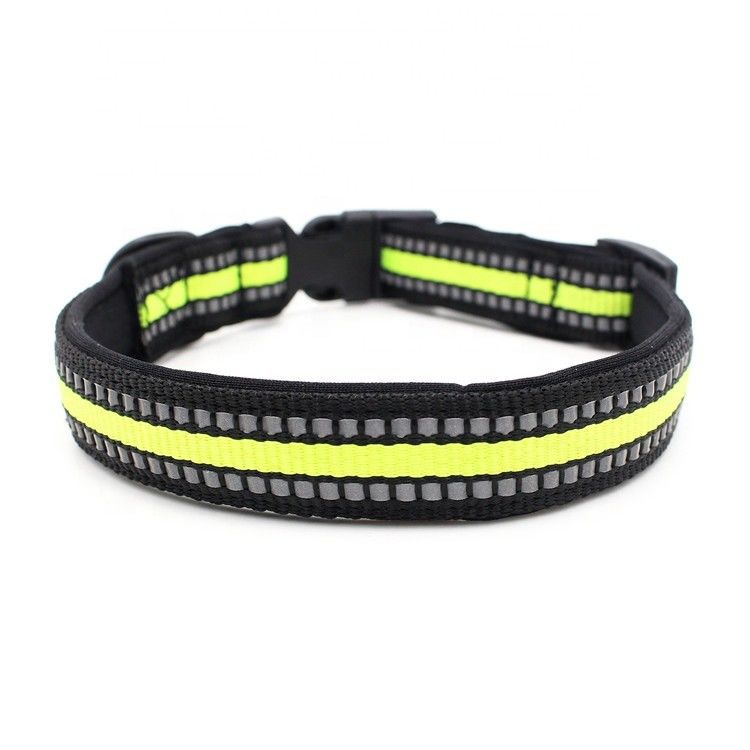 Neoprene আস্তরণের কুকুর কলার শিকল সেট প্রতিফলিত Webbing দ্রুত মুক্তি বাকল কলার সঙ্গে ট্র্যাকশন দড়ি সেট কুকুর লিশ