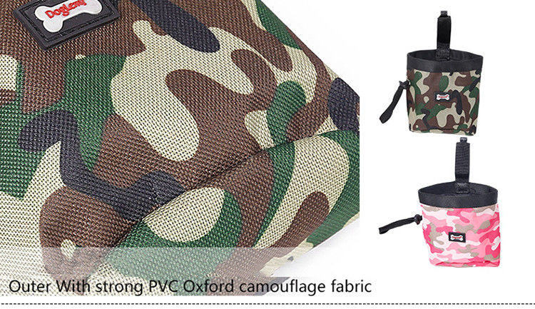 জলরোধী কোমর ব্যাগ Camo পোষা বহিরঙ্গন আনুষাঙ্গিক প্রশিক্ষণ কুকুর জলখাবার ব্যাগ