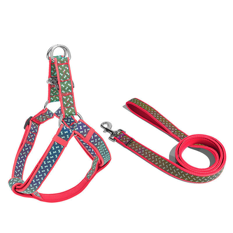 কুকুর লেশ পোষা কুকুর কলার নরম Neoprene পোষা প্রাণী আনুষাঙ্গিক প্রতিফলিত একচেটিয়া পোষা দড়ি জোতা লেশ সেট