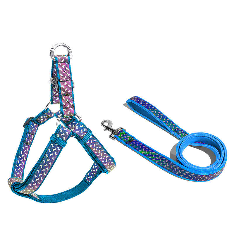 কুকুর লেশ পোষা কুকুর কলার নরম Neoprene পোষা প্রাণী আনুষাঙ্গিক প্রতিফলিত একচেটিয়া পোষা দড়ি জোতা লেশ সেট
