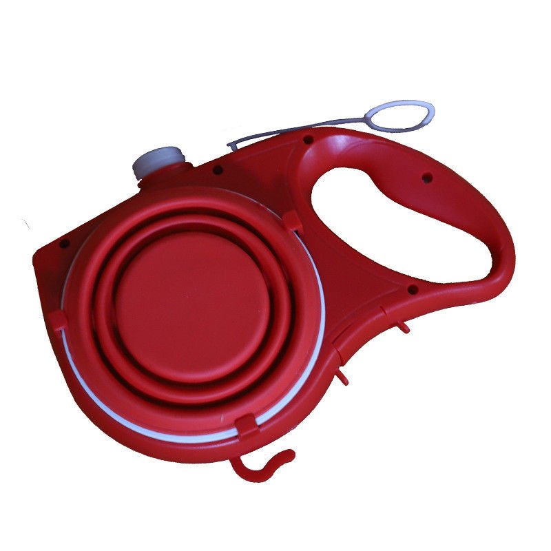 Leash নির্মিত পোর্টেবল কুকুর বাটি জলের বোতল 5 ইন 1