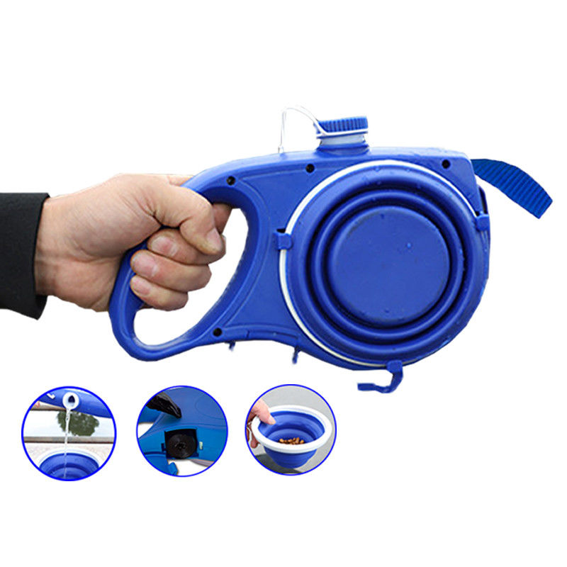 Foldable কাপ মুটি ফাংশন 5 সঙ্গে 1 মধ্যে দড়ি কুকুর Leash জলের বোতল
