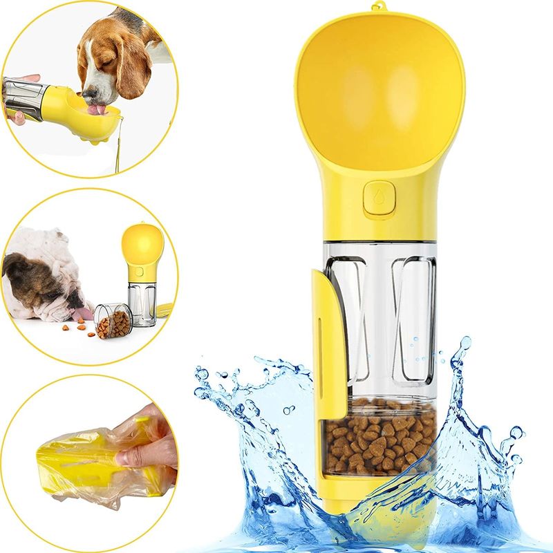 300ml বিচ্ছিন্ন 2 খাদ্য কন্টেইনার এবং Poop বেলচা সঙ্গে 1 কুকুর জল বোতল