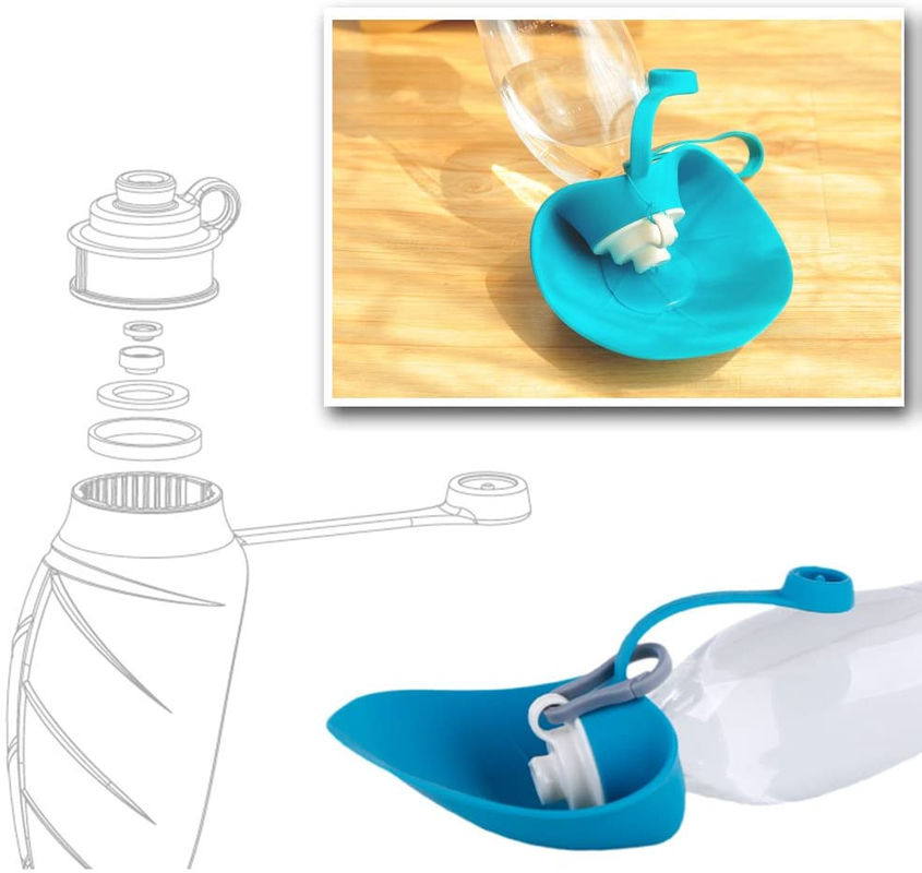 Collapsible সিলিকন কুকুর জল বোতল ইকো বন্ধুত্বপূর্ণ পাতা আকৃতি