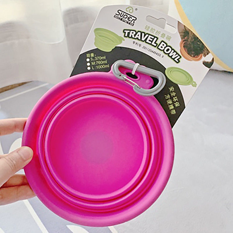 365ml 685ml সিলিকন Collapsible কুকুর ওয়াটার বাটি বহিরঙ্গন কার্যকলাপের জন্য
