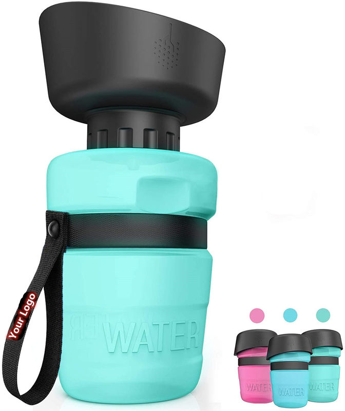 520ml HDPE সিলিকন পোষা জলের বোতল ফাঁস প্রমাণ কুকুর জলের বোতল