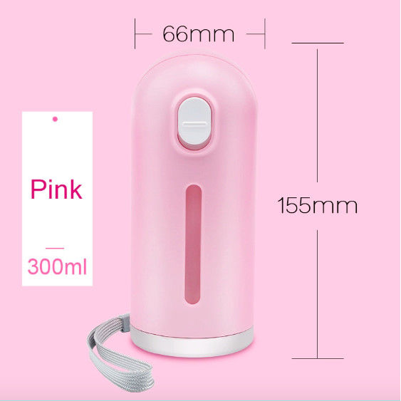গোলাপী Foldable কুকুর জল বোতল Dispenser ছোট কুকুর মিনি পোর্টেবল পোষা কেটলি